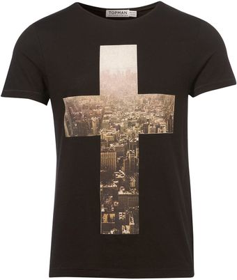  Black Cross Photo Crew T-shirt 