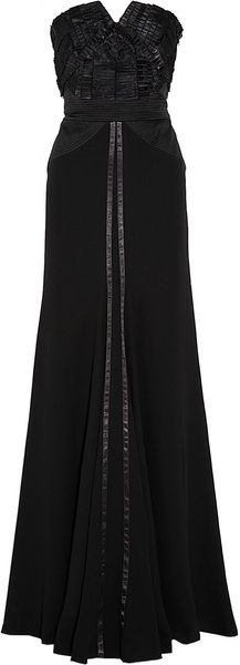 Alberta Ferretti Ribbon-embellished Silk-crepe Gown - Lyst