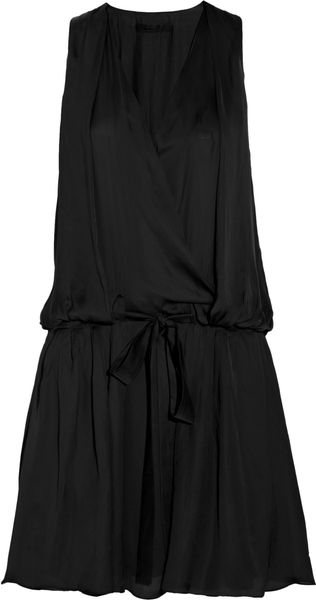 Alexander Wang Draped Satin-twill Dress - Lyst