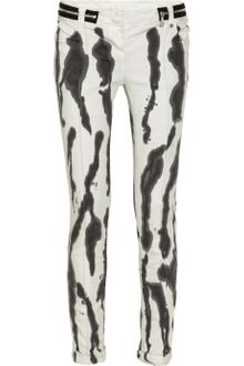 Balmain Ink-stained Low-rise Skinny Jeans - Lyst