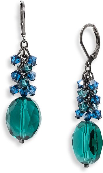 Dabby Reid Ltd. Crystal Drop Earrings in Green (emerald/ sapphire mix) - Lyst