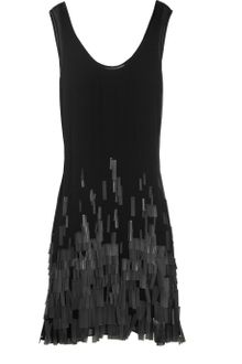 Diane Von Furstenberg Fringed Silk-chiffon Dress - Lyst