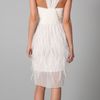 Lela Rose Chiffon Draped Bodice with Emroidered Feather Skirt in White (ivory) - Lyst