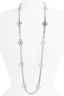 Tory Burch Large Clover Chain Necklace - Lyst