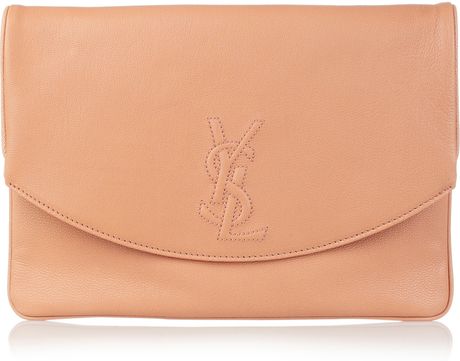 Yves Saint Laurent Belle Du Jour Leather Clutch in Pink - Lyst