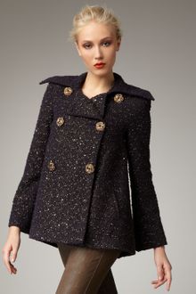 Alice + Olivia Kata Sequined Pea Coat - Lyst