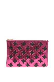 ASOS Collection Asos Metallic Dogtooth Zip Top Clutch - Lyst