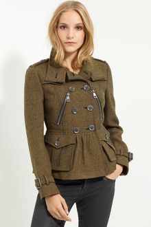 Burberry Brit Double Breasted Wool Coat - Lyst