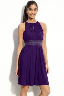 Js Boutique Cutaway Shoulder Beaded Jersey Dress - Lyst
