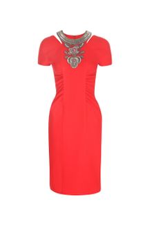 Matthew Williamson Wool Crepe Tailoring Keyhole Dress - Lyst