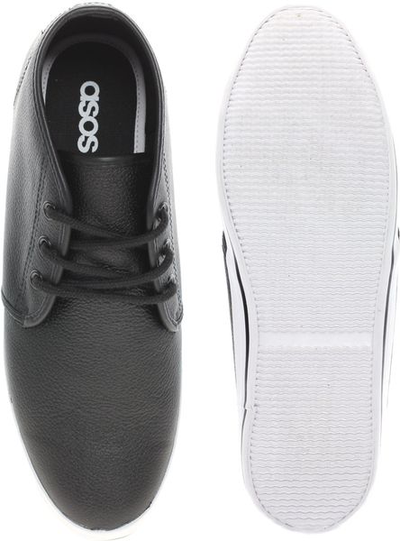 Asos Asos Leather Chukka Boots in Black for Men | Lyst