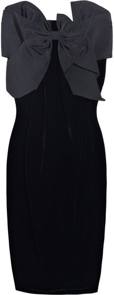 Sonia Rykiel Bowembellished Velvet Dress in Black - Lyst