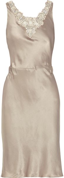 Thurley Embellished Brushed-silk Dress - Lyst