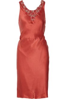 Thurley Embellished Drape-back Silk Dress - Lyst