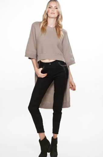 Yigal Azrouel Long Back Pullover in Sand - Lyst