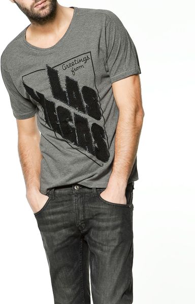 Zara Las Vegas T-shirt in Gray for Men (grey) | Lyst
