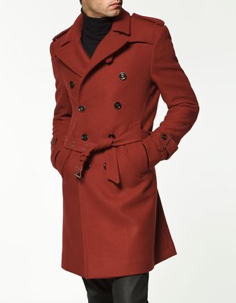 Zara Double-breasted Coat - Lyst