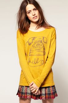 ASOS Collection Asos Top with Hello Print - Lyst