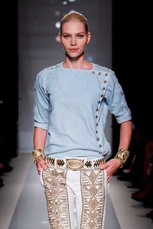 Balmain Spring 2012 Gold Embellished Buckle Belt  - Lyst