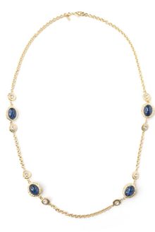 Kenneth Jay Lane Sapphire Chain Link Necklace - Lyst