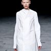 Rick Owens Spring 2012 White Long Coat with Asymmetric Detailed Collar in White - Lyst