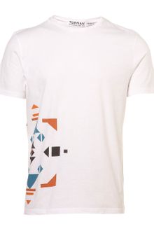 Topman White Side Pattern Crew Tee - Lyst