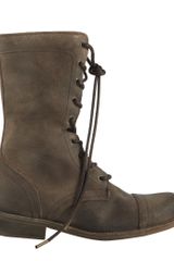 AllSaints Shearling Suede Military Boot
