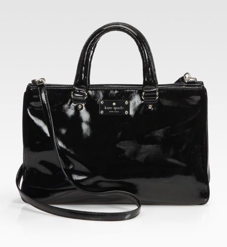 Kate Spade Brette Leopard-print Patent Leather Tote Bag in Black