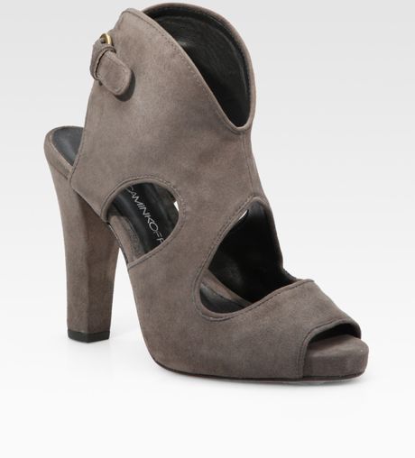 grey open toe boots