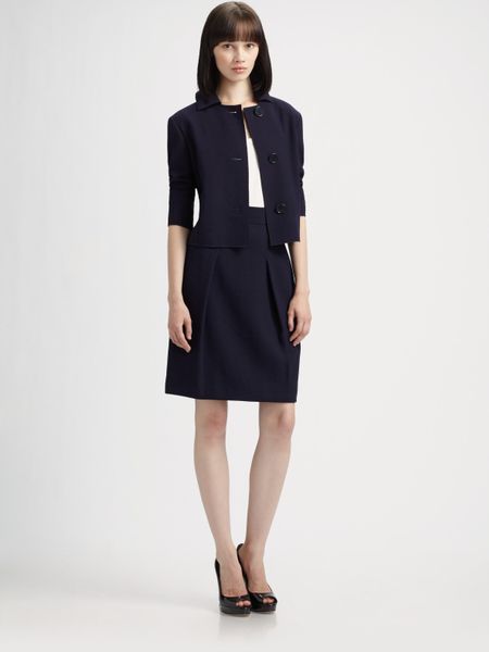 Akris Punto Wool Skirt in Blue (navy) - Lyst
