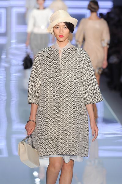 Dior Spring 2012 Leather Cloche Hat in Beige (black, white) - Lyst