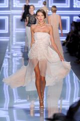 Dior Spring 2012 Gazar Strapless Dress with Asymetrical Sheer Skirt