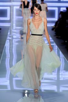 Dior Spring 2012 Pastel Bodice Detail Gown With Sheer Skirting - Lyst