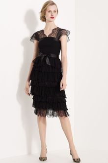 Oscar de la Renta Lace Overlay Dress - Lyst