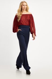 Yves Saint Laurent Off-the-shoulder Silk Blouse - Lyst