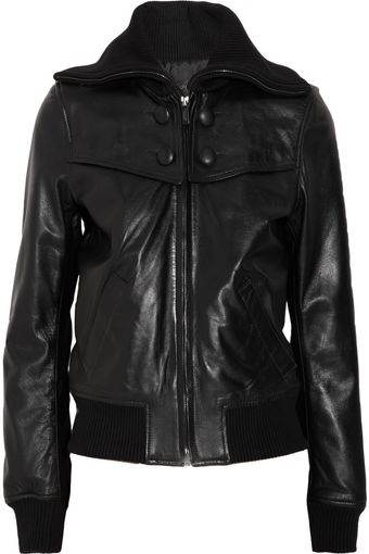 Calvin Klein Elio Leather Bomber Jacket - Lyst