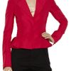 Carolina Herrera Peplum Faille Jacket in Red - Lyst