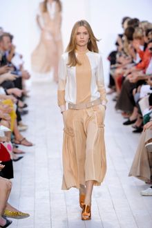 Chloé Spring 2012 Gold Leather High Heel Peep Toe Shoes - Lyst