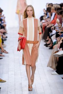 Chloé Spring 2012 Color-Block Short Sleeve Knee Lenght Dress - Lyst