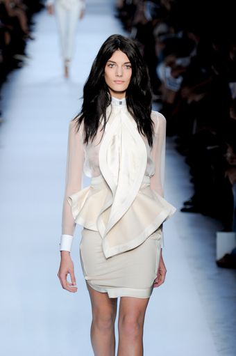 Givenchy Spring 2012 Peplum Mini Dress with Undulating Satin Trimmed Lapel - Lyst