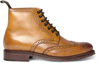 Grenson Sharp Leather Brogue Boots - Lyst