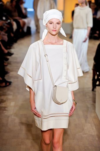 Hermes Spring 2012 White Layered Sleeve Dress With Fagoted Hems - Lyst