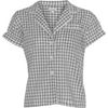 Steven Alan Gingham Cropped Pajama Top in Gray (white) - Lyst