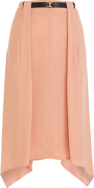 Marni Asymmetric Belted Skirt in Pink (gold) - Lyst