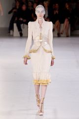 Alexander McQueen Spring 2012 Beige Tassel Trimmed Plisse & Plait Detail Jacket 