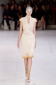 Alexander McQueen Spring 2012 White & Gold Strao Platform Sandals  - Lyst