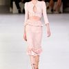Alexander Mcqueen Spring 2012 Pink Ruffle Trim Pencil Skirt  in Pink - Lyst