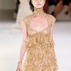 Alexander Mcqueen Spring 2012 Cut Out High Neck MilleFeuille Gown in Gold - Lyst
