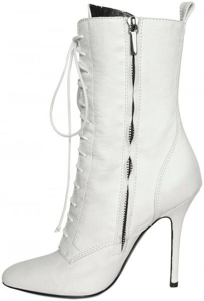 balmain white boots
