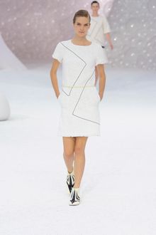 Chanel Spring 2012 White Ankle Low Heel Boots With Black Graphic Print - Lyst